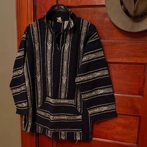 Original Senor Lopez Men's Dark Blue and white Mexican Baja pullover